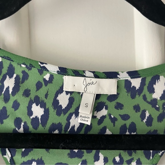Joie Silk Cheetah Print Green Tank Top - Picture 2 of 5